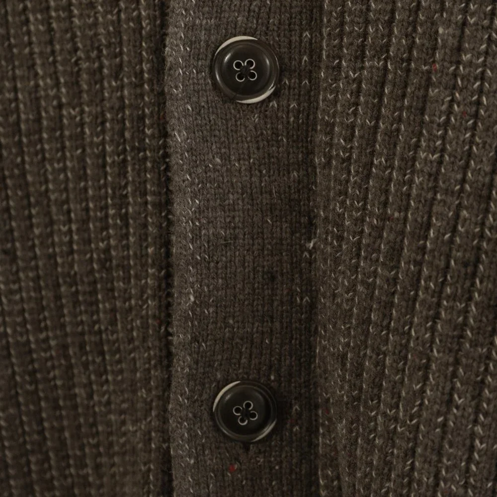 Elbow Patch Wool Cardigan Sweater
